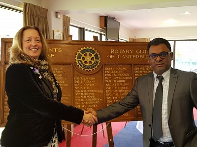 President Sharon Jordan welcomes new member Kailash Maunick