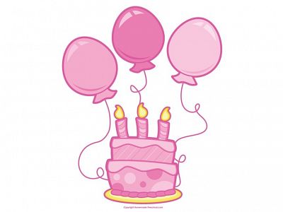 Cake and balloons graphic