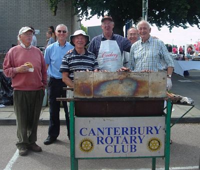 Picture: Bob (centre, in apron) with fellow Rotarians 