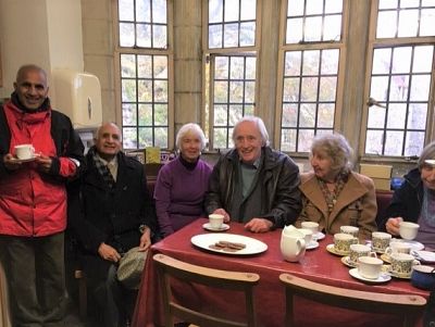 Rotrarians, including President Margaret Griffin, enjoying tea after the visit. 