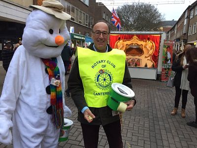 Rotarians assisting with fundraising in Canterbury.