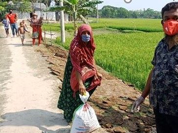 Food distribution to pandemic-affected rural communities. 