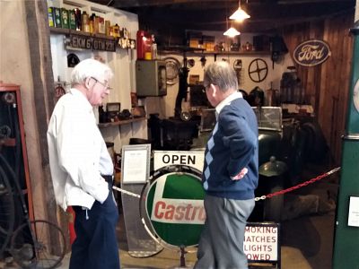 Two of our visitors enjoy looking at one of the displays.