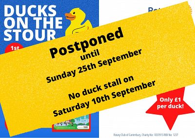 Canterbury Duck Race postponed until 25th September