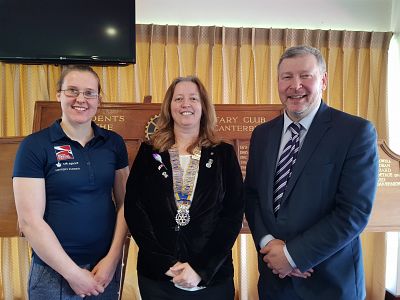 Rachel Hanagan, President Sharon Jordan, and Simon Dolby