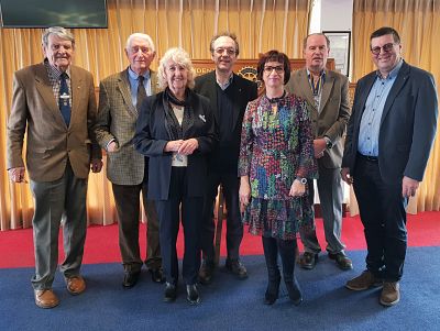 Picture: Our Past Presidents John Hill and Margaret Griffin pictured with our President Neil Fraser and our visitors from Leuven.