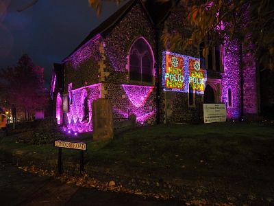 Lighting St Dunstan’s Church purple to raise awareness of polio