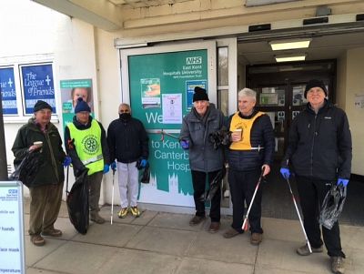 Litter pick at Kent & Canterbury Hospital