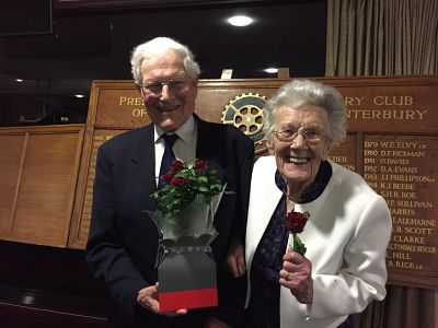 Marjorie Lyle and her husband Lawrence pictured at the end of the evening.