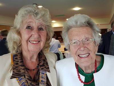 President Margaret Griffin with Rtn Marjorie Lyle. 