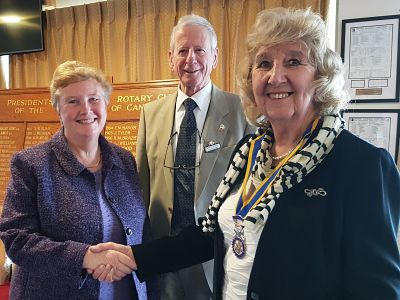 Maxine with nominator Adrew Barchi and Club President Margaret Griffin