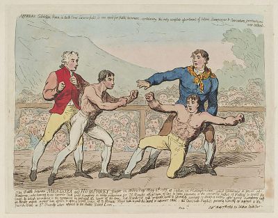 Picture: The battle between Daniel Mendoza and Richard Humphries by James Aitken. Picture credit: Via Wikimedia Commons.