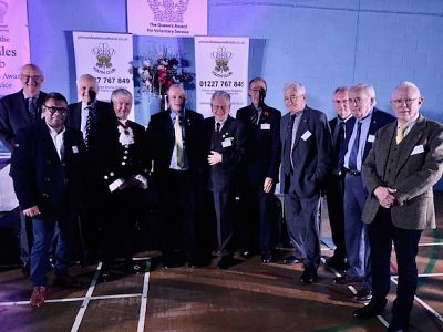 Rotarians pose with the Vice Lord Lieutenant of Kent Richard Oldfield and POWYC Co-ordinator Joey Wicks