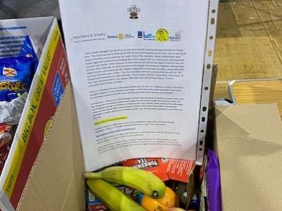 Picture: Some of the items being sent out by the POWYC, together with worksheets to help parents. Picture credit: POWYC, Canterbury.