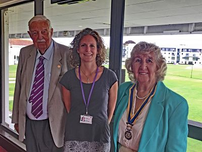 PP David Barton, Rachel Van Hoven and President Margaret Griffin. 