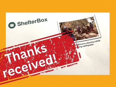 Thanks received from ShelterBox!