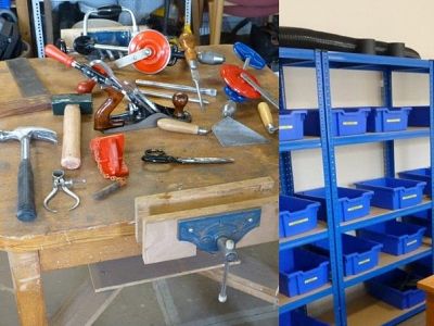 Newly refurbished tools and new shelving