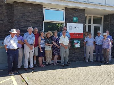 Rotarians and partners at the Fire Station in Canterbury.