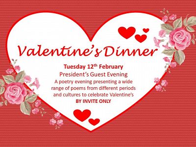 Valentine's dinner guest evening: Tuesday 12 February